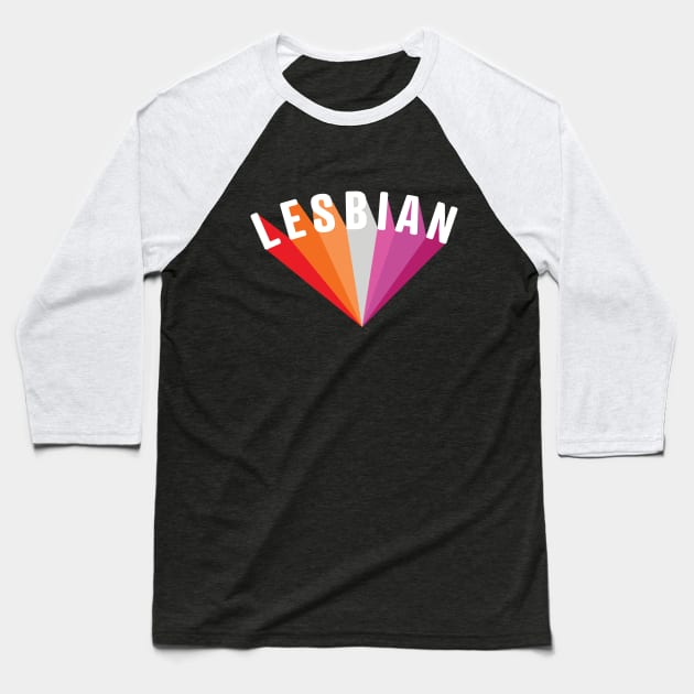 Lesbian Pride Shadow Baseball T-Shirt by lavenderhearts